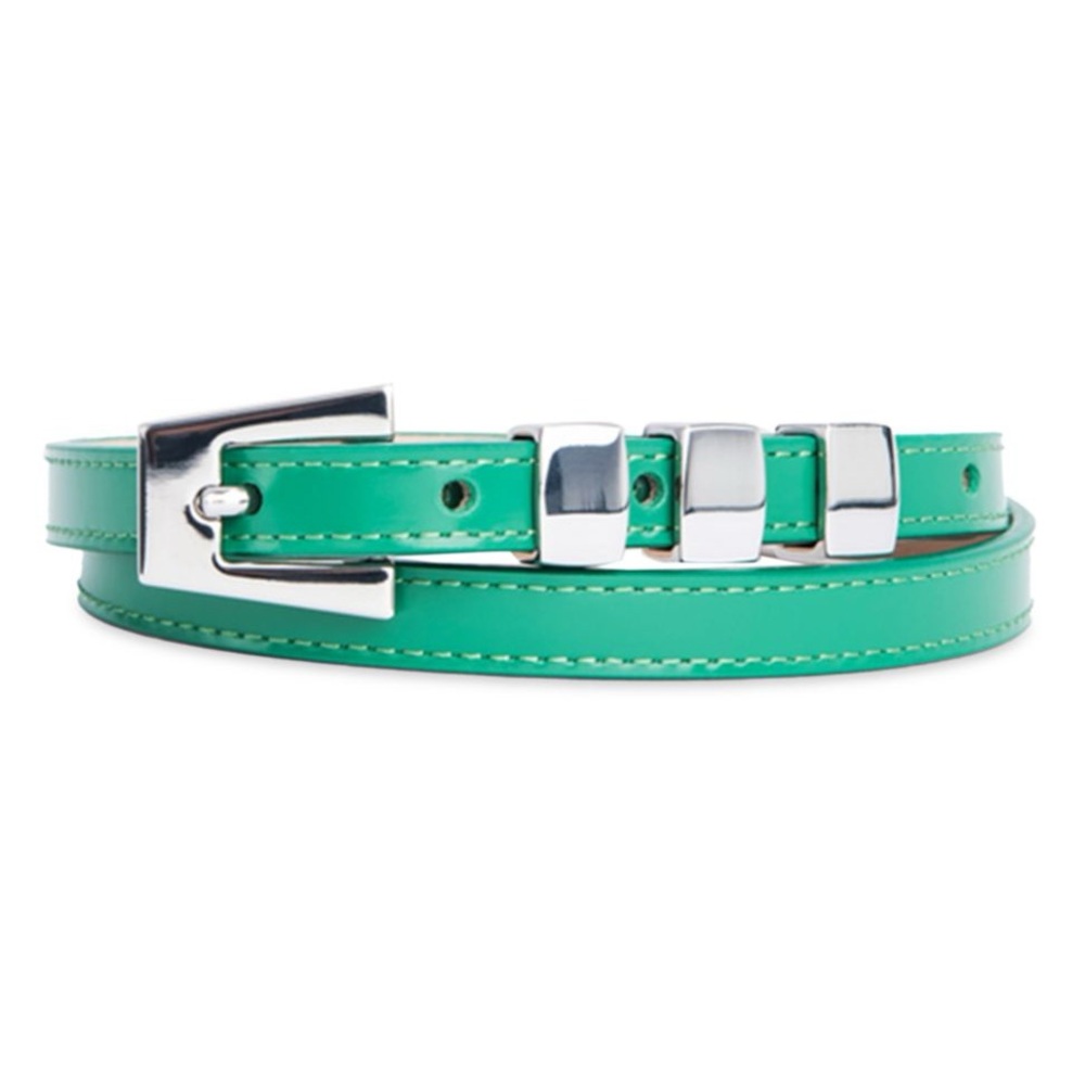 BY FAR
Women's Vic Slim Leather Belt In Clover Green S
